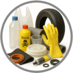 Classification of synthetic polymers and rubber goods under HS Code.